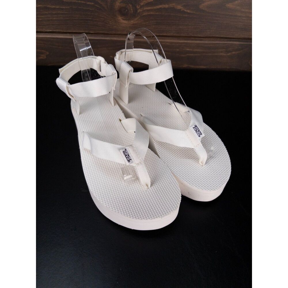 Teva Flatform Universal Women's White Platform Sandals Size 10